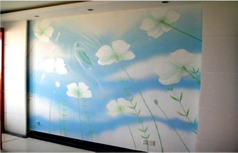 瑞金画墙绘怎么画好白云的蓬松感？