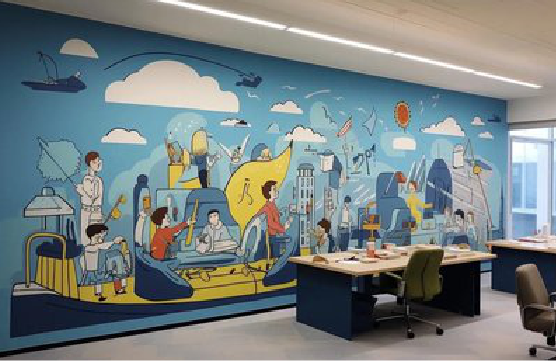 瑞金办公室墙绘的特点。