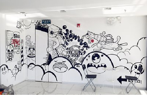 瑞金手绘墙并非传统涂鸦。